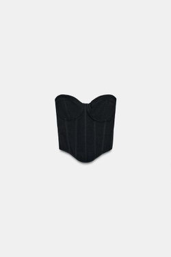 ZARA ТОП-КОРСЕТ — ZW COLLECTION, ЧЕРНЫЙ
