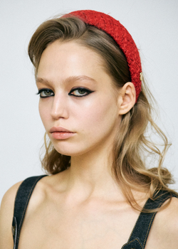 Твидовый ободок в красном цвете