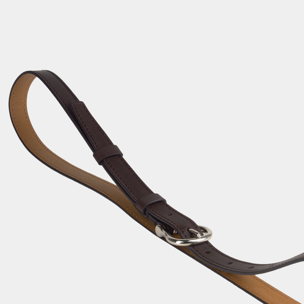 Женский ремень 20 мм из кожи теленка, темно-коричневого цвета