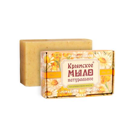 Крымское мыло натуральное "Ромашка и бессмертник"