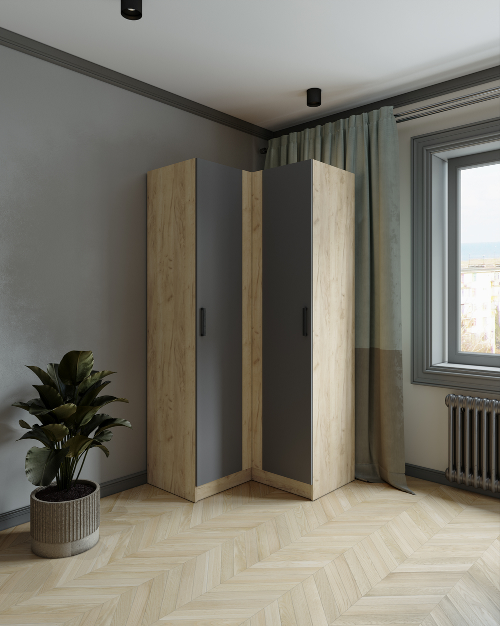 Шкаф угловой Ларс прямой (МБ3)