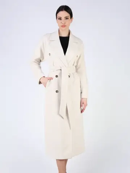 Пальто демисезонное длинное с поясом