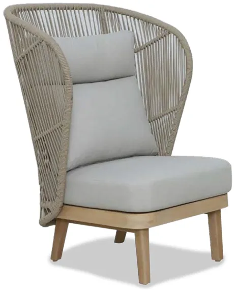 Уличное кресло с оттоманкой Mali из массива эвкалипта