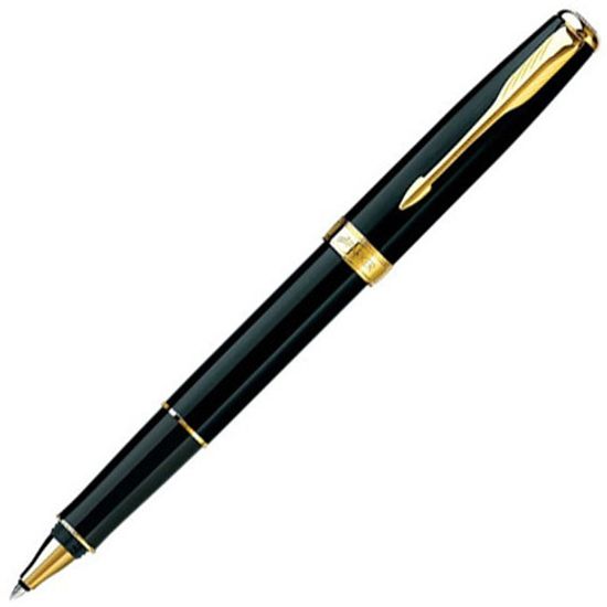 Ручка-роллер Parker Sonnet T528, цвет: MattBlack GT, стержень: Fblack, S0817970