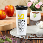 Термокружка нерж, 0.45 л, Daniks, серебр, SL-NT014E-SS-logo1