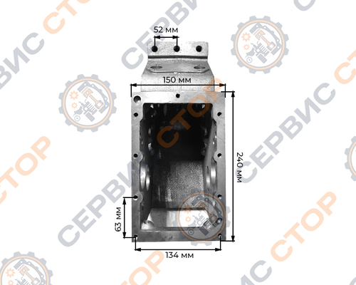Корпус КПП к минитрактору с водяным охлаждением (крепление 5 болтов)