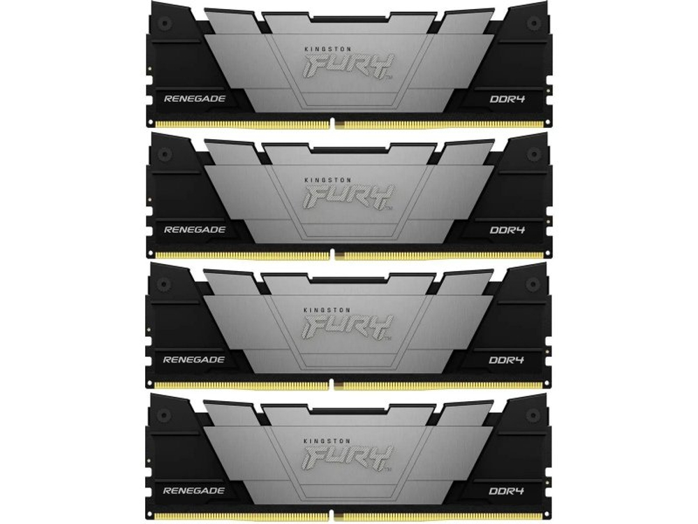 Оперативная память Kingston Fury Renegade Black KF432C16RB2K4/32, DDR4 4х 32ГБ 3200 МГц, DIMM, RTL