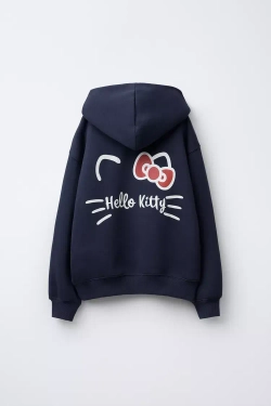 ZARA ТОЛСТОВКА HELLO KITTY © SANRIO, МОРСКОЙ СИНИЙ