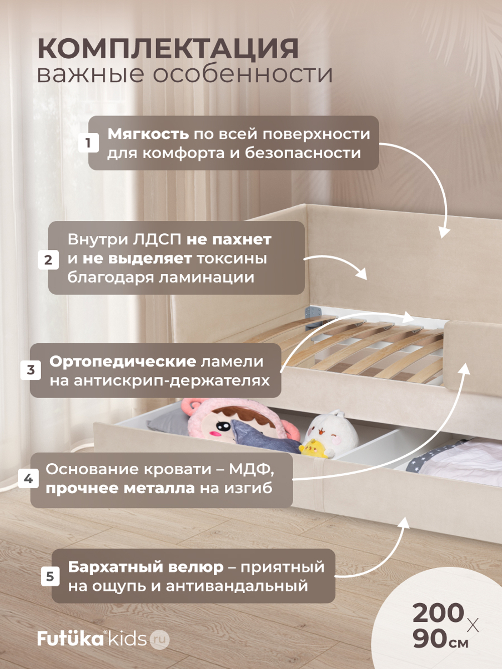 Диван - кровать Simple 200х90 см ткань Микровелюр