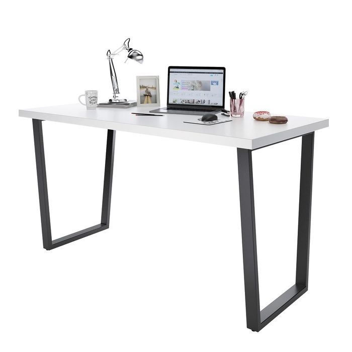 Письменный стол ДОМУС СП013 белый/металл черный