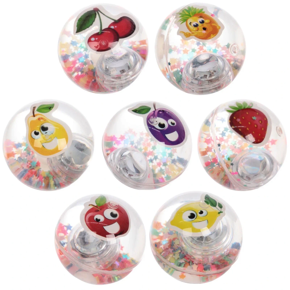 Мяч 6,5 см «Фрукты» (попрыгун с водой и подсветкой) СТИКЕР НА ВЛОЖЕНИЕ