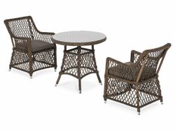 "Эспрессо-80 L" обеденная группа плетеная, цвет коричневый