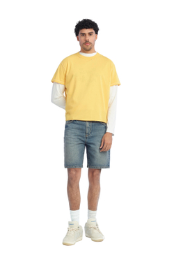 ZARA X BENITO ANTONIO ФУТБОЛКА С ЭФФЕКТОМ ПОТЕРТОСТЕЙ, ЖЕЛТЫЙ