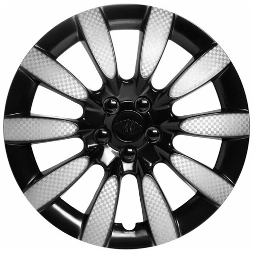 Колпак колеса R13 Торнадо Микс серебристо-черный (в мешке 4 упак) (LION)