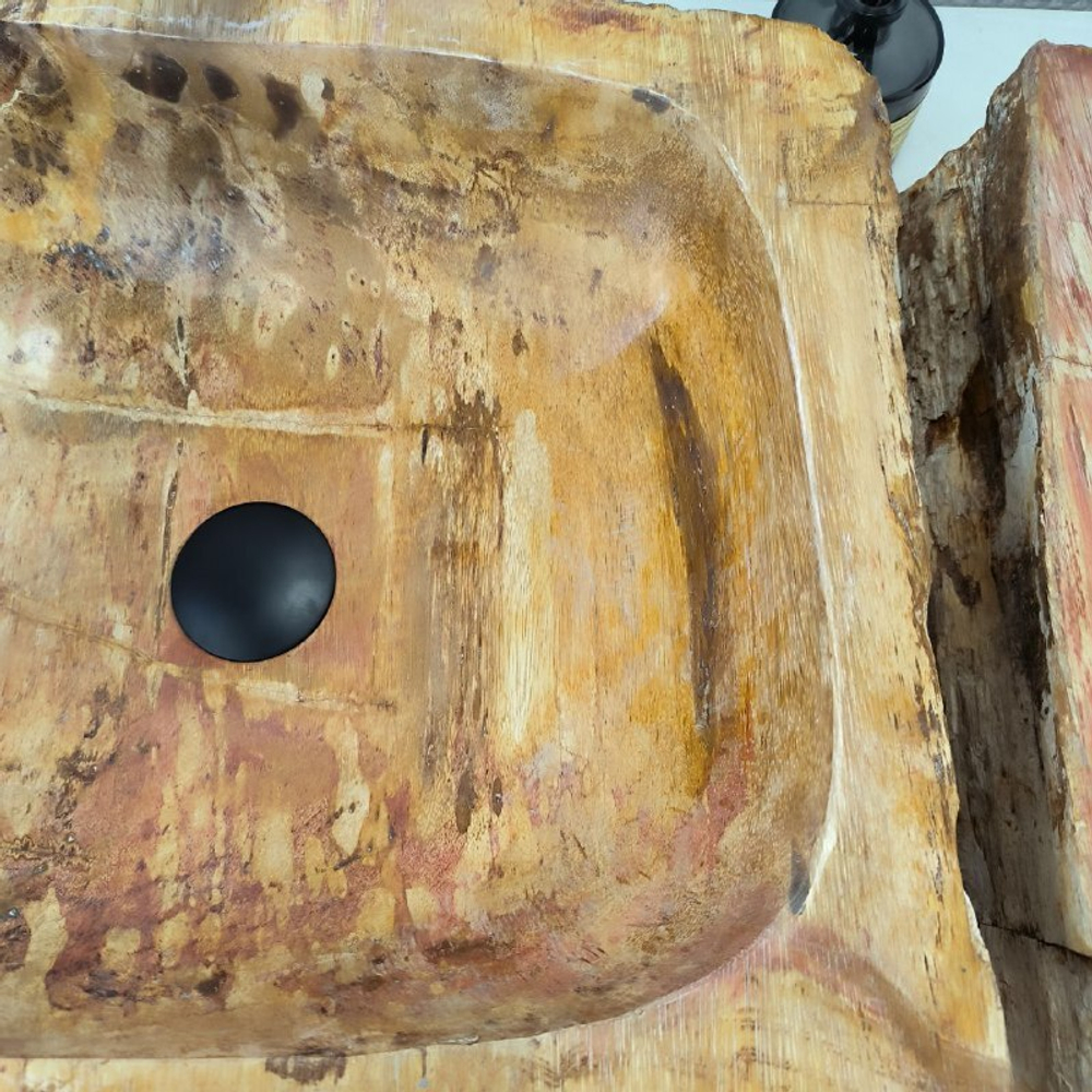 Раковина из окаменелого дерева OD-62447 47*42*15 2шт