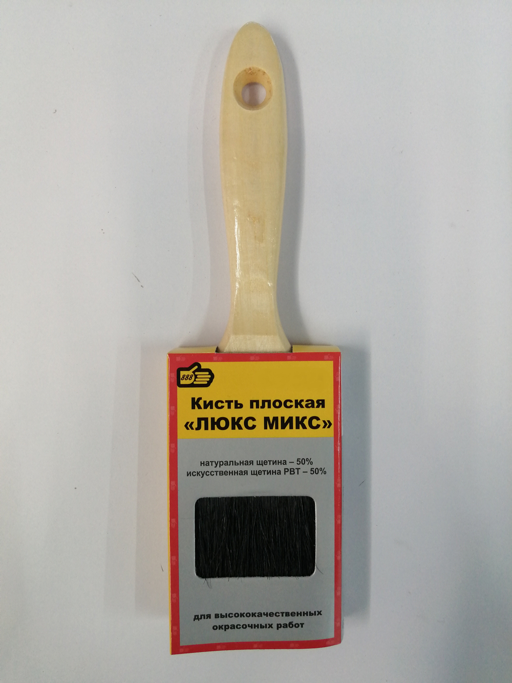 Кисть плоская 1,5'' из черной смесовой щетины - ЛюксМикс