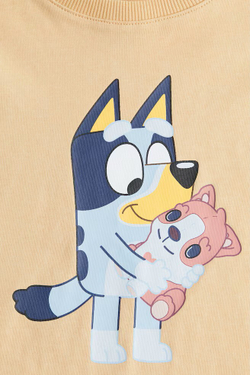 H&M Футболка из хлопка с принтом, бежевый