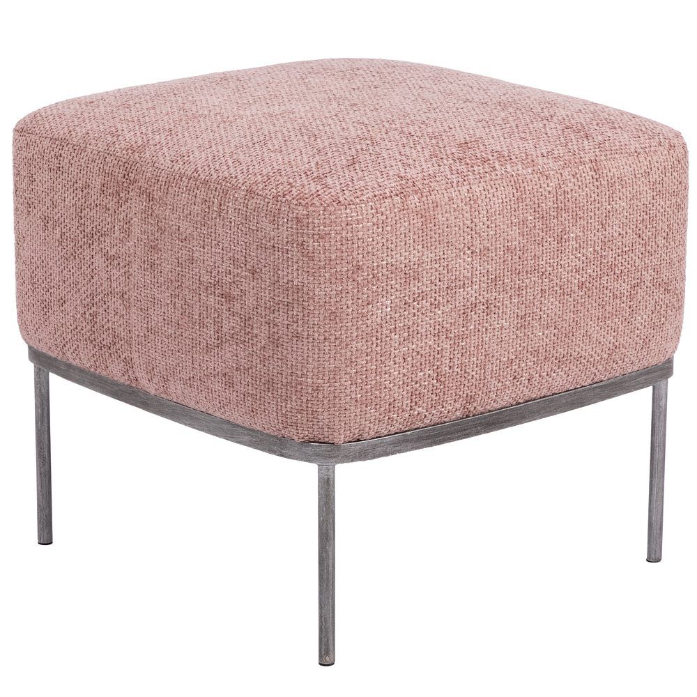 Банкетка Monstera Deliciosa (Монстера) Квадро Фламинго Античное серебро