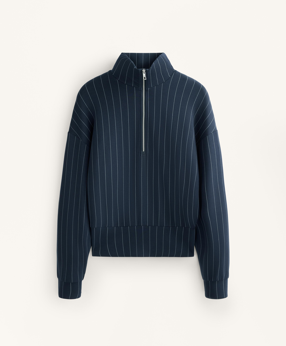 Oysho Толстовка в полоску с застежкой-молнией, синий