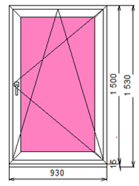 Пластиковое окно 1500 х 930 ТермА Эко