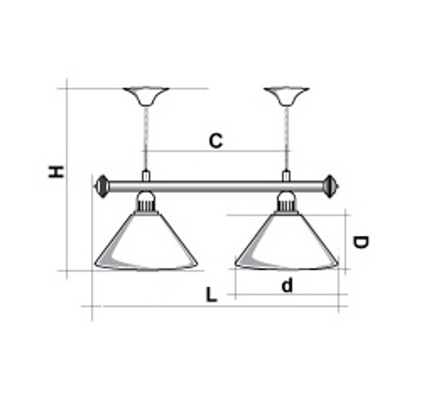 Лампа STARTBILLIARDS 2 пл. (плафоны золотые,штанга золотая,фурнитура золото) фото №29