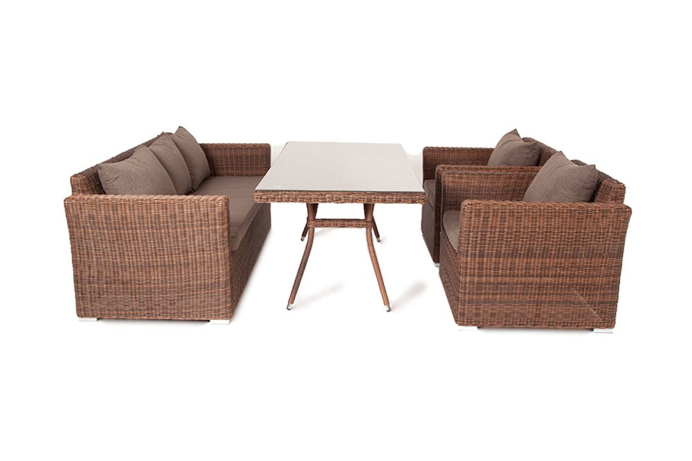 "Моккачино" обеденная группа из искусственного ротанга, цвет коричневый