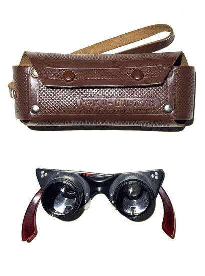 Очки бинокль с увеличением, раритет СССР. В футляре