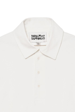 ZARA X BENITO ANTONIO ХЛОПКОВАЯ ФУТБОЛКА С ДЛИННЫМИ РУКАВАМИ, ЖЕЛТОВАТО-БЕЛЫЙ