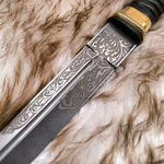 Нож казачий Пластунский с резьбой (латунь)