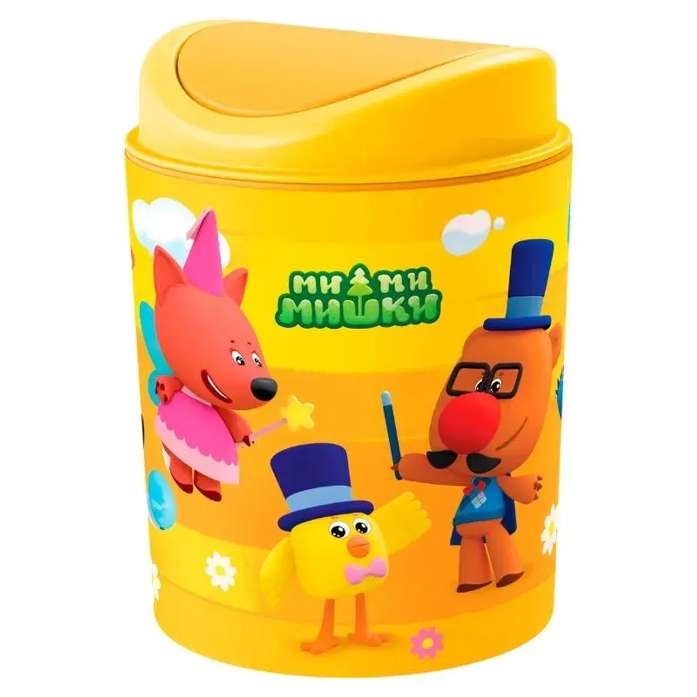 КОНТЕЙНЕР ДЛЯ МУСОРА С ДЕКОРОМ МИ-МИ-МИШКИ, 115х153ММ, 1Л (Оранжевый)