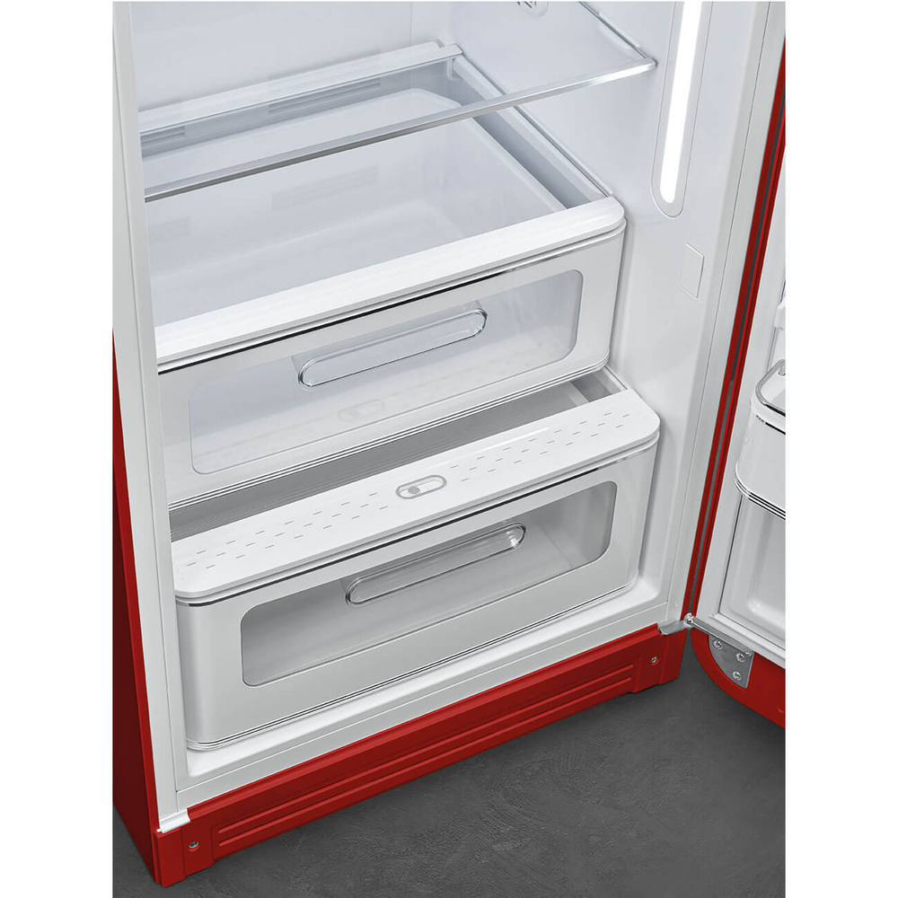 Холодильник однокамерный красный Smeg FAB28RRD5 зона свежести