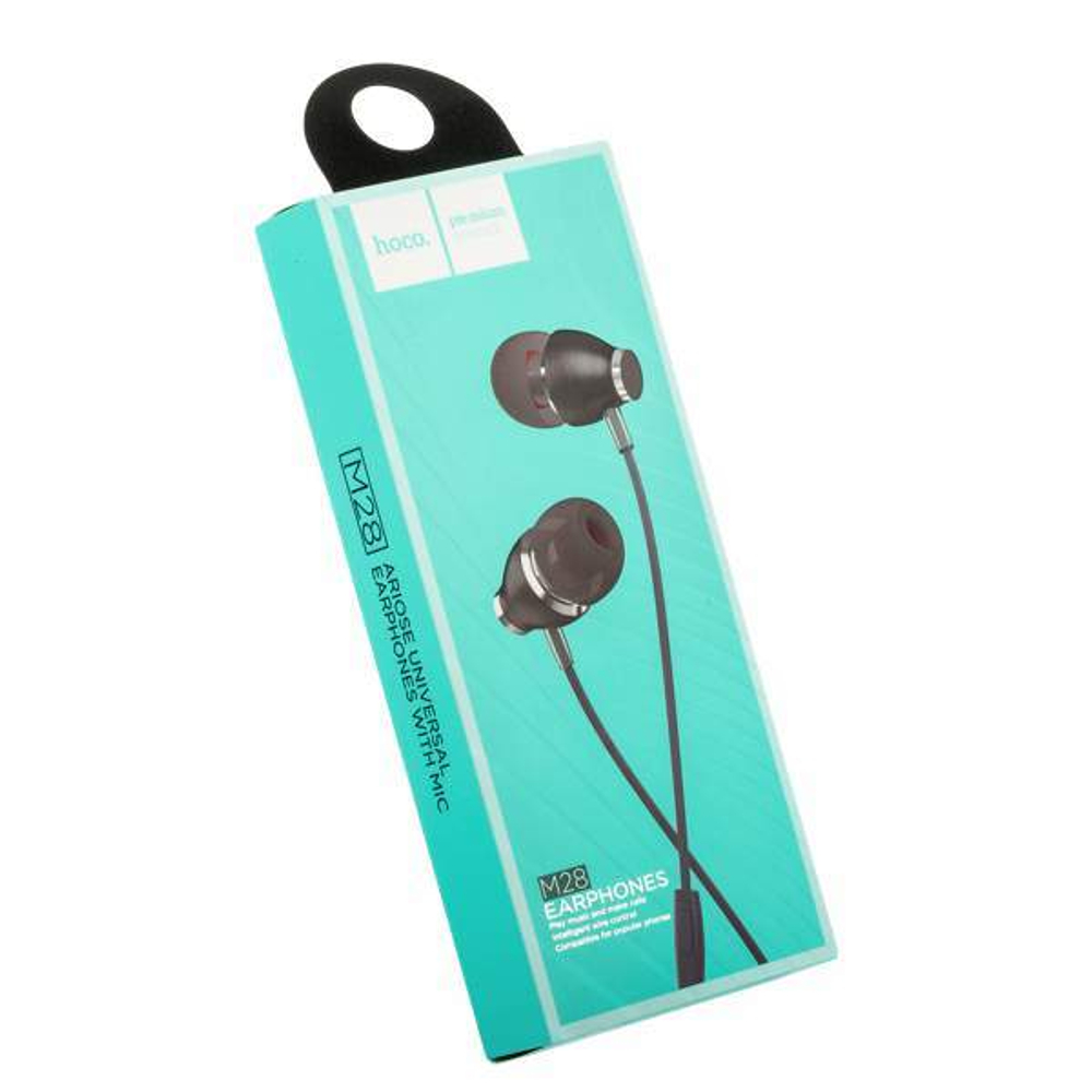 Наушники Hoco M28 Ariose Universal Earphones with mic (1.2 м) с микрофоном Gray Серые