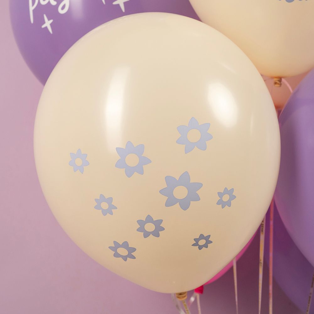 Шар (12''/30 см) Лисенок с цветком, Ассорти, пастель, 2 ст, 25 шт.