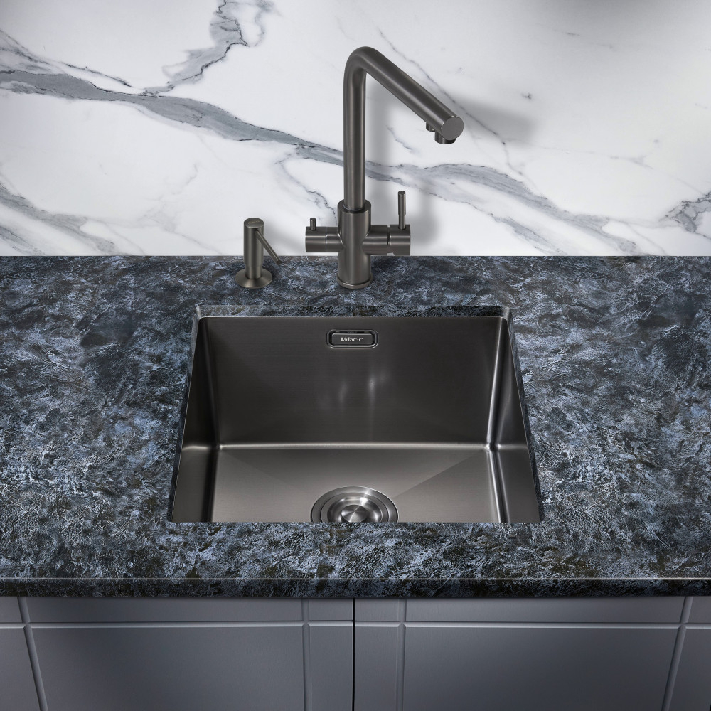 Мойка для кухни MILACIO Denia 44 Steel MC.77439 сталь воронёная