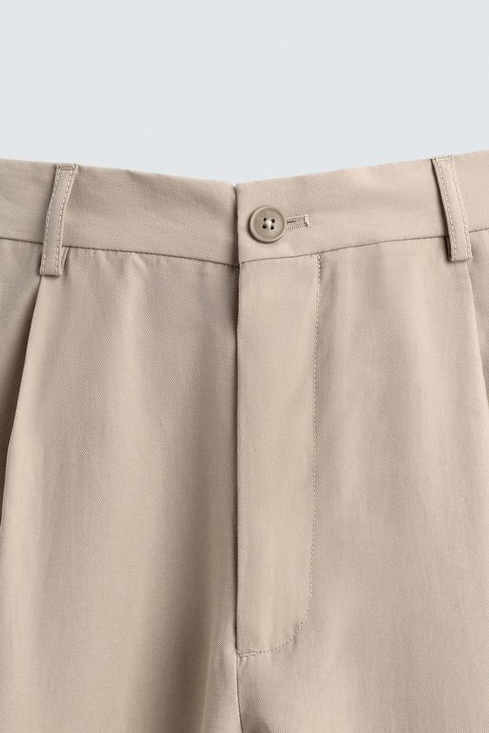 ZARA СТРУЯЩИЕСЯ БРЮКИ СО СКЛАДКАМИ, СВЕТЛО-БЕЖЕВЫЙ