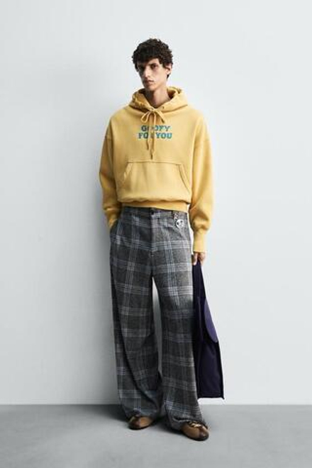 ZARA HARRY LAMBERT X DISNEY ХУДИ С КАПЮШОНОМ И НАДПИСЬЮ, ЖЕЛТЫЙ