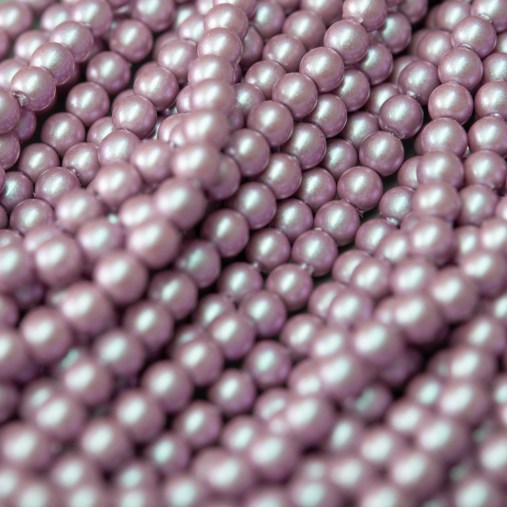 Хрустальный жемчуг, оттенок "PurpleAsh", шар 6мм, улучшенное перламутрово-сатиновое покрытие