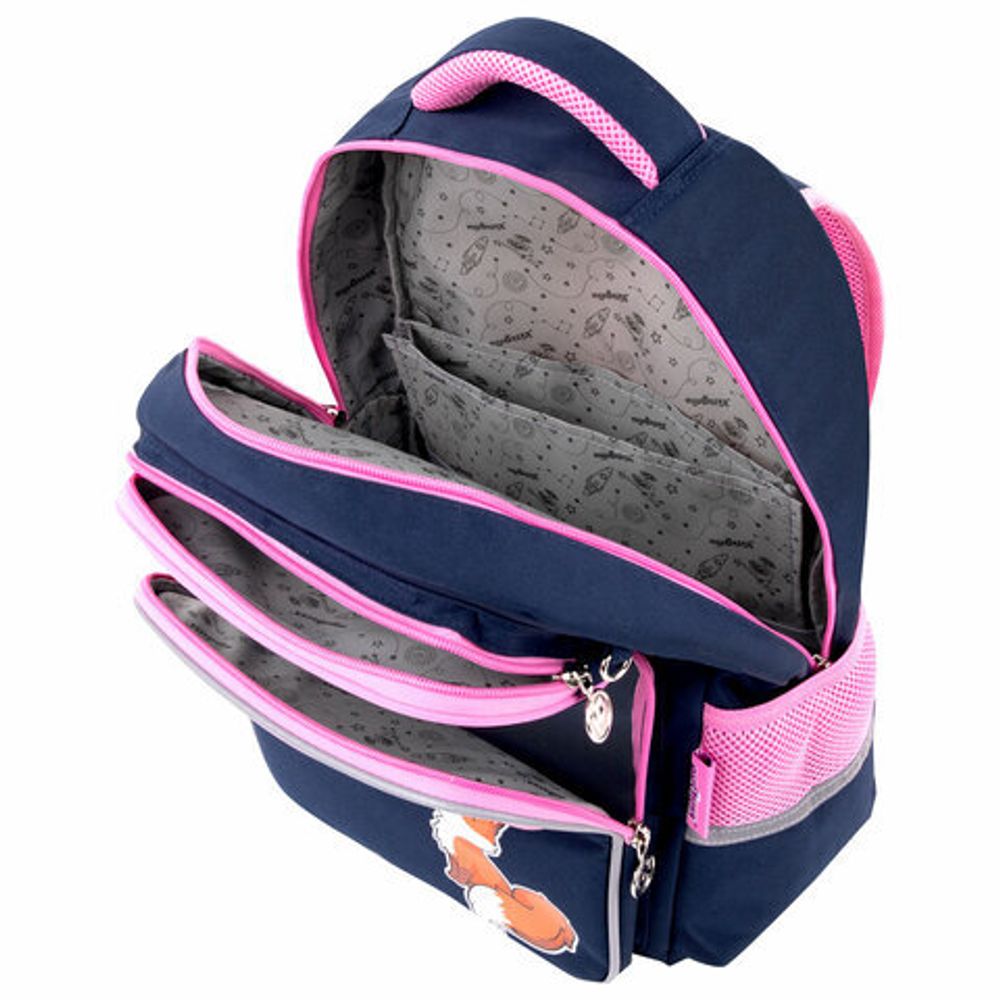 Рюкзак ЮНЛАНДИЯ COMPLETE, с пеналом в комплекте, эрго-спинка, "Nice fox", 42х29х14 см, 270664