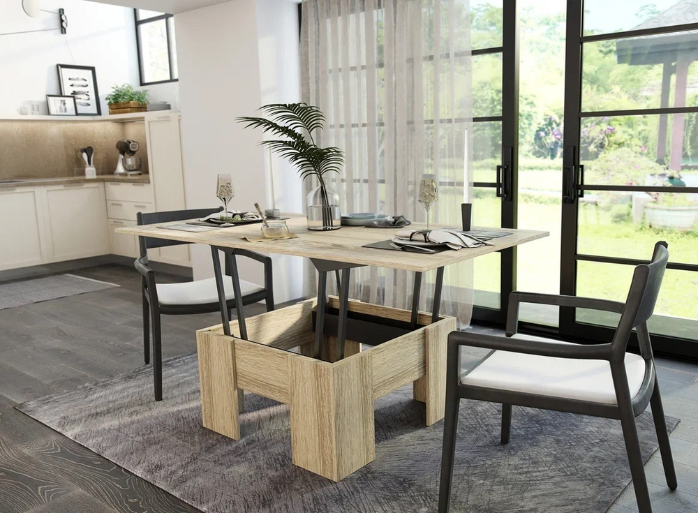 Стол кухонный трансформер, дуб сонома