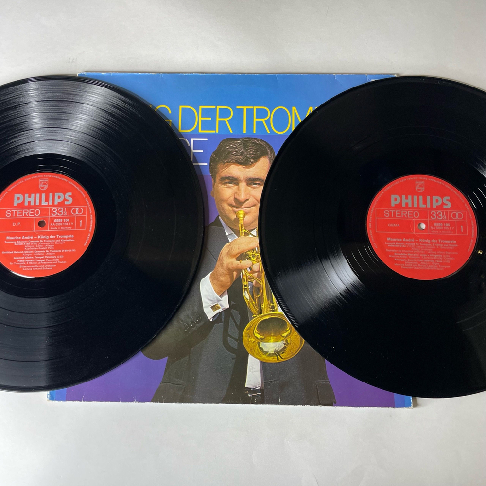 Винтажная виниловая пластинка LP Maurice Andre, Альбинони, Персел, Вивильди, Корелли, Гендель, Konig Der Trompete (Германия 1975)