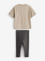 Футболка и легинсы в комплекте для мальчика Next D14-284, Бежевый, Темно-серый