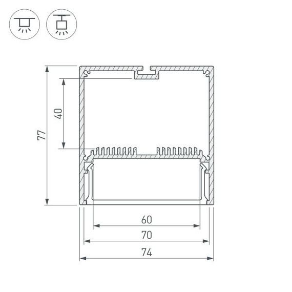 Профиль Arlight SL-Line-7477-2000 Black 029939