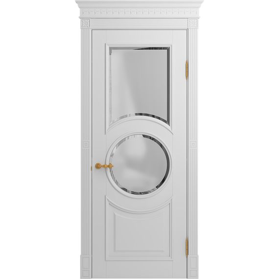 Межкомнатная дверь массив бука Viporte Лацио Амбиенте белая эмаль остекление 2