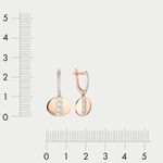 Длинные серьги золотые с фианитами из розового золота 585 пробы для женщин (арт. 40139300)