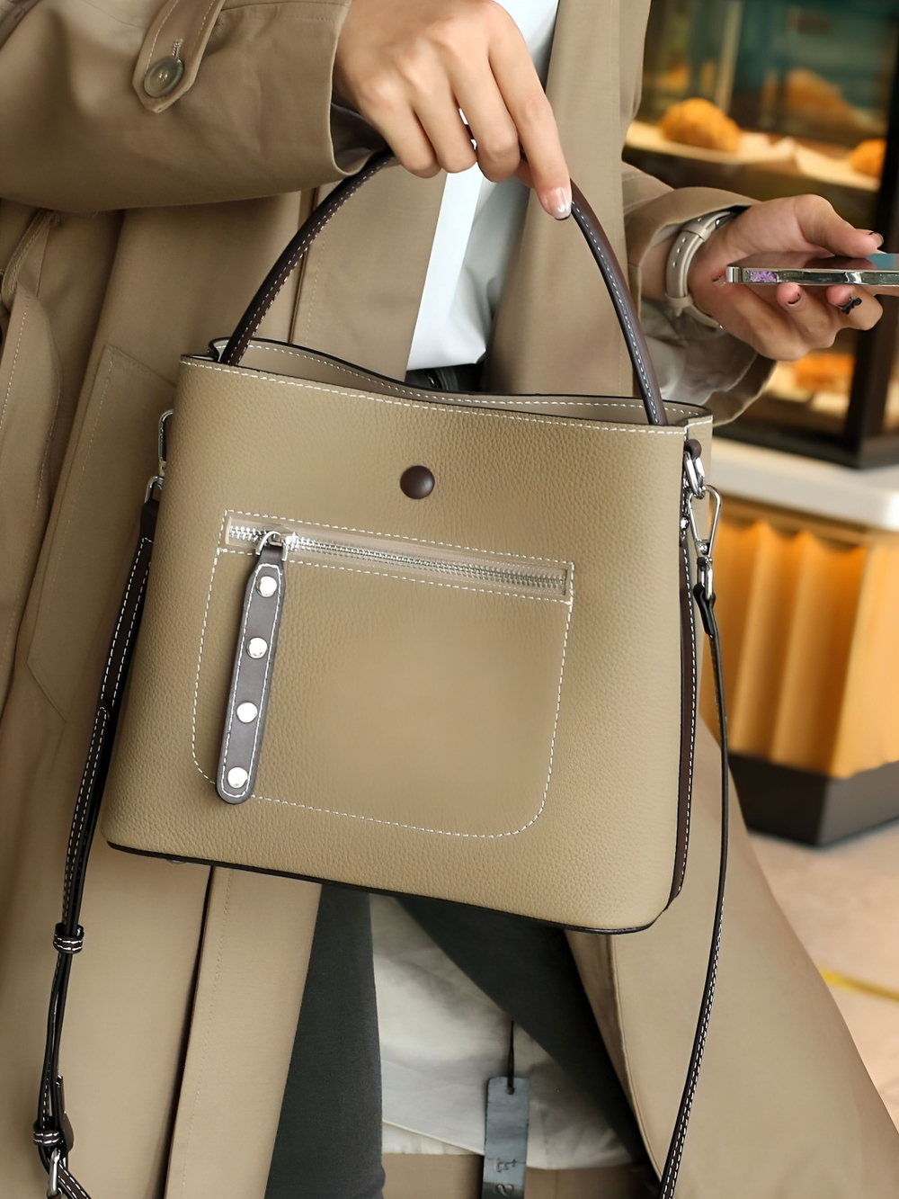 женская сумка на плечо из натуральной кожи