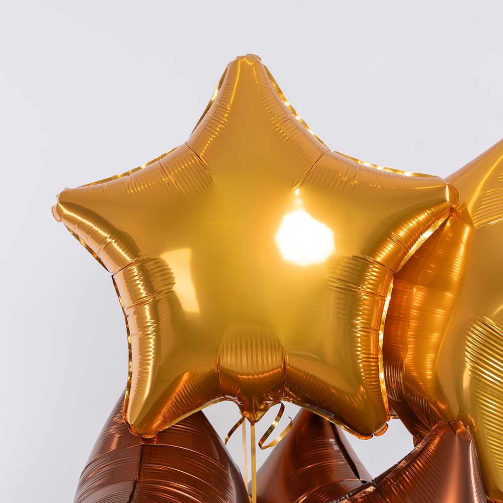 Шар (19''/48 см) Звезда, Янтарь, Бохо, 1 шт.