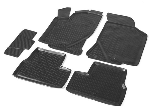 Коврики в салон автомобиля Rival для Datsun mi-DO 2015-2020/on-DO 2014-2020/Lada Granta 2011-2018 2018-н.в./Granta SW Cross 2018-н.в./Kalina I, II поколение 2004-2018/Kalina SW Cross 2014-2018, полиуретан, с крепежом, 5 частей, 16001001