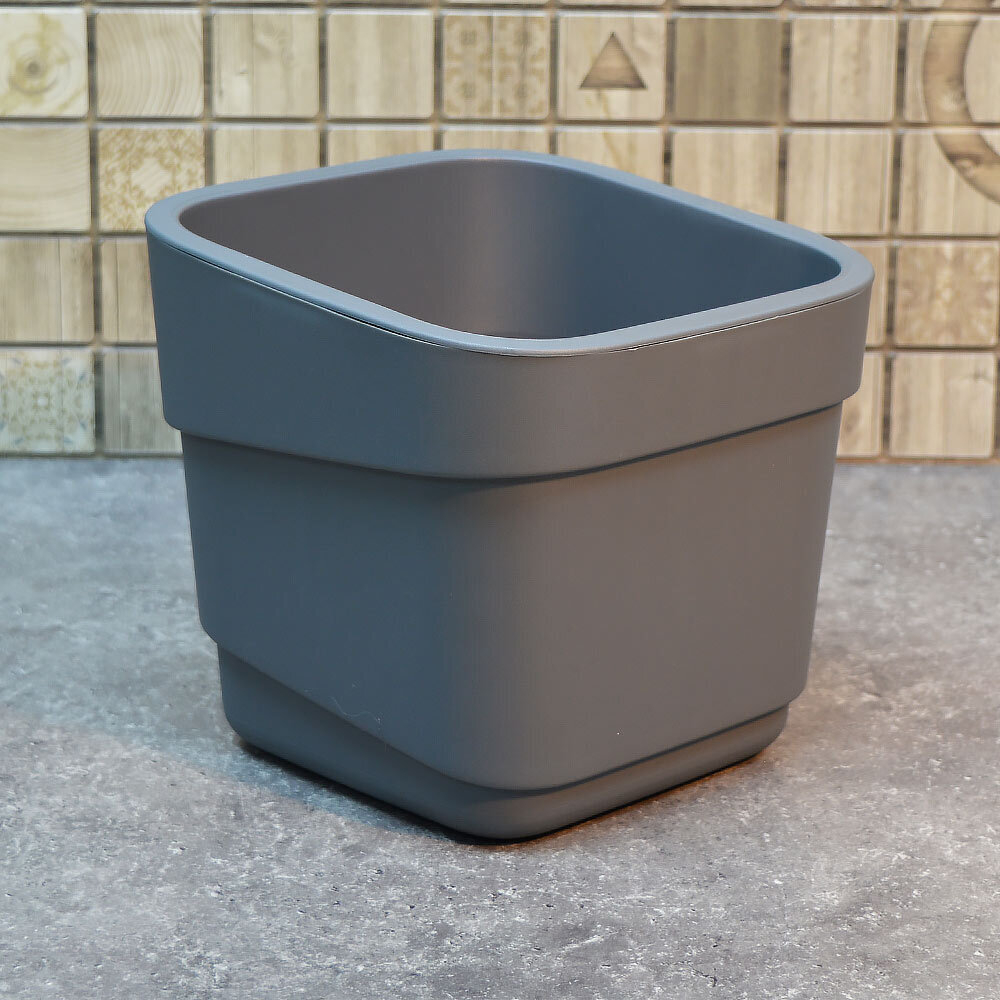 Горшок цветочный Hills фактурный 4л d188мм h176мм, серый