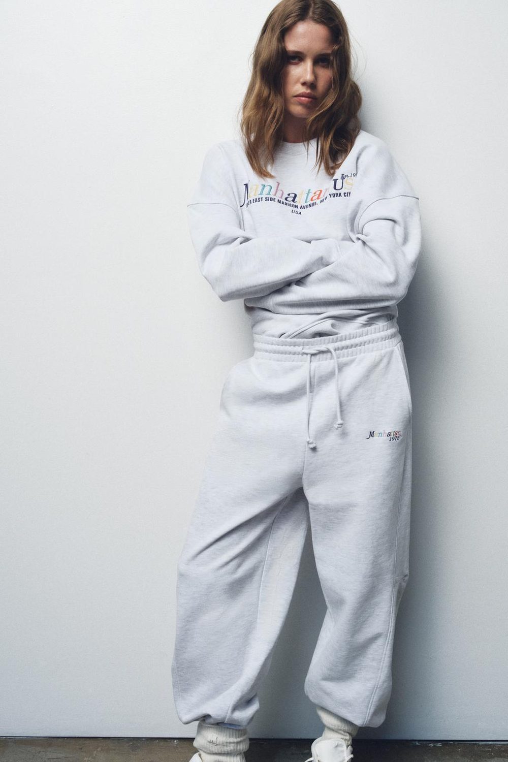 ZARA ТОЛСТОВКА В СТИЛЕ ПРЕППИ, СЕРЫЙ МЕЛАНЖ