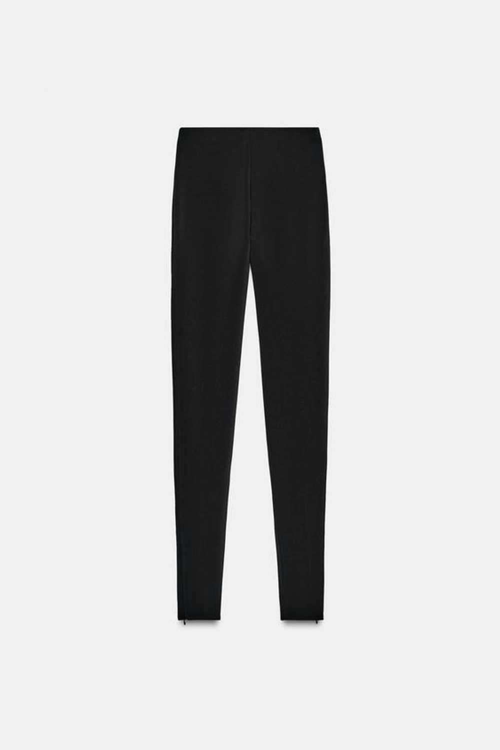 ZARA ЛЕГИНСЫ ИЗ КРЕПА С МОЛНИЕЙ, ЧЕРНЫЙ